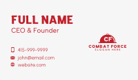 Red Restaurant Cloche Letter Business Card