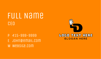 Wave Hand Letter D Business Card Image Preview