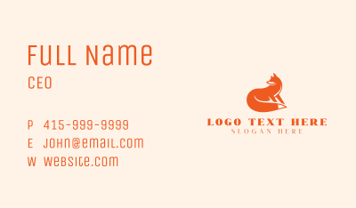 Wildlife Fox Canine Business Card