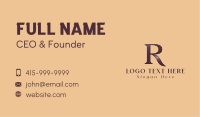 Shiny Classic Letter R Business Card
