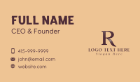 Shiny Classic Letter R Business Card Design