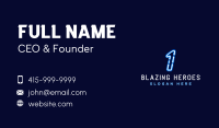 Neon Gaming Number 1 Business Card Image Preview