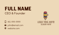 Pencil Coffee Cup  Business Card