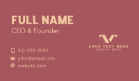 Vintage Feminine Letter V Business Card Design