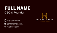 Luxury Pillar Letter H Business Card