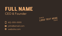 Rustic Business Wordmark Business Card Design