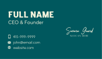 Classy Signature Wordmark Business Card