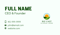 Organic Leaf Sunrise Circle Business Card