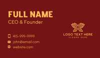 Gold Letter X Outline Business Card