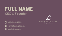 Elegant Cursive Letter Business Card Design