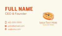 Orange Clock Time Business Card