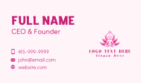 Pink Yoga Lotus Woman Business Card