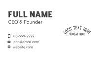 Curved Sports Minimalist Wordmark Business Card