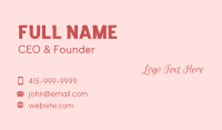 Feminine Handwritten Wordmark Business Card