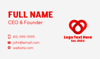 Red Charity Heart  Business Card Design