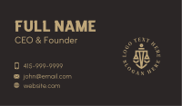Legal Judicial Shield  Business Card