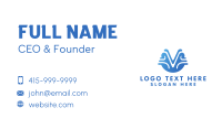 Blue Water V Badge Business Card Design