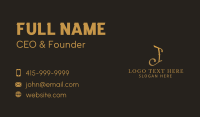 Gold Letter J Business Business Card