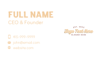 Brown Retro Script Wordmark Business Card