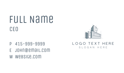Architect Building Construction Business Card Image Preview