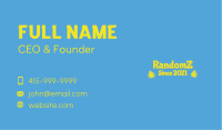 Yellow Tropical Wordmark Business Card