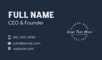 Round Business Script Wordmark Business Card