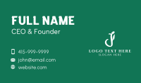 Letter J Leaf Calligraphy Business Card Design