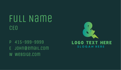 Bold Ampersand Font Business Card