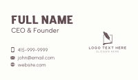 Writer Feather Quill Pen Business Card
