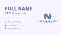 Gradient Startup Letter N Business Card Design