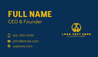 Gold Trophy Circle Business Card Design