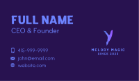 Purple Letter Y Business Card