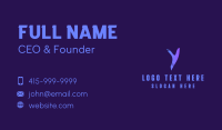 Purple Letter Y Business Card Design