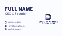 Blue Fork Letter D Business Card Design