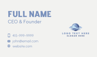 Blue Abstract Waves Business Card Design