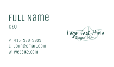 Paper Boat Foundation Wordmark Business Card