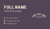 Retro Vintage Wordmark Business Card