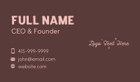 Sweet Girly Wordmark Business Card