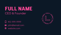 Pink Software Company Lettermark Business Card