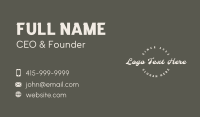 White Script Business Wordmark Business Card