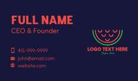 Neon Smiley Watermelon Business Card