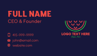 Neon Smiley Watermelon Business Card Design