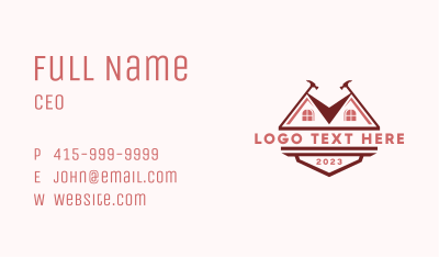 Residential Roofing Construction  Business Card