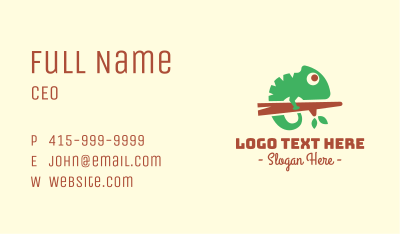 Cute Chameleon Business Card Image Preview
