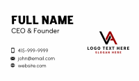 Professional Letter V & A Business Card