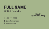 Hipster Apparel Wordmark Business Card