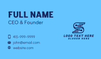 Blue Tech Letter S Business Card Design