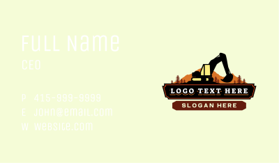 Landscape Backhoe Excavator Business Card Image Preview