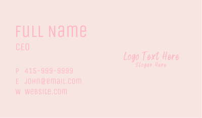 Cute Feminine Wordmark Business Card