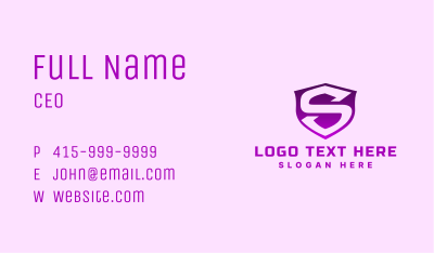 Safety Security Shield Letter S Business Card